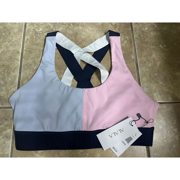 NWT $95 Alala M Light Support Cross Active Bra Multicolor - Picture 1 of 5